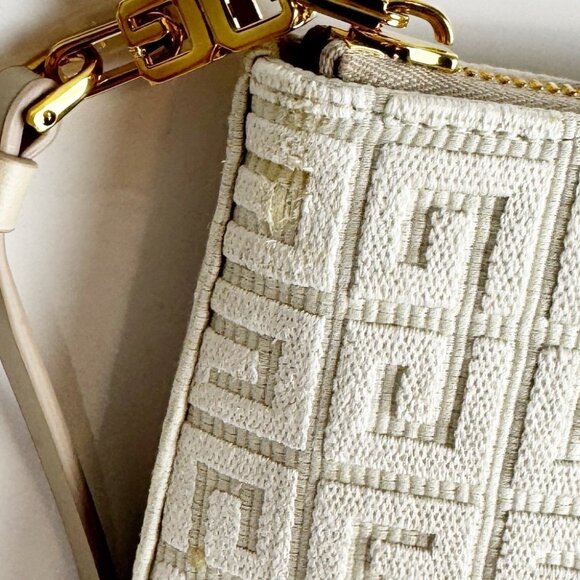 NWT GIVENCHY Travel Zip Top Pouch in Raffia with Wristlet - Picture 5 of 13